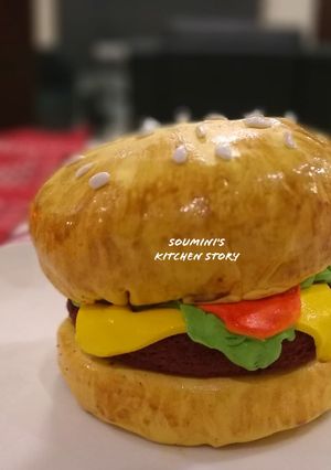 A picture of Burger Cake.