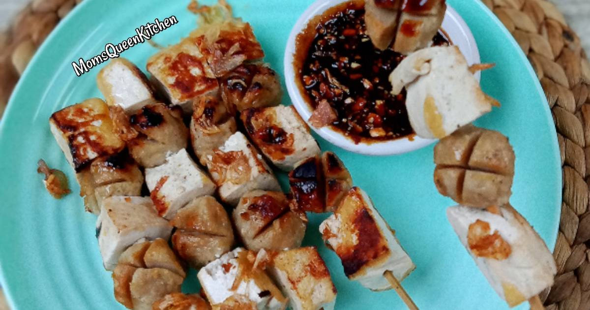 Resep Sate Tahu Bakso Panggang Teflon Sambal Kacang Kecap Oleh