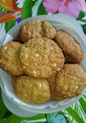 Une photo de Mes cookies noix de coco et pépites de chocolat blanc