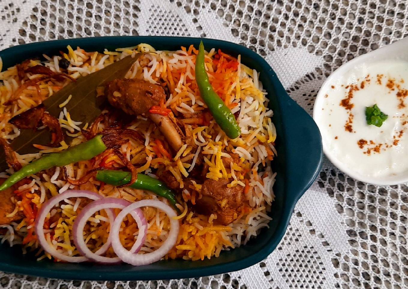 Mutton Biryani With Raita