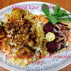 A picture of Bihari style Mutton masala briyani 🍅🌶️🧄🧅🌻.