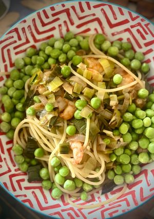 Une photo de Pâtes et Poireau Crevettes