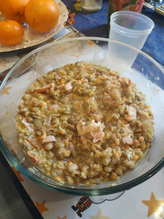 Lencsesaláta baconszalonnával recept fotója