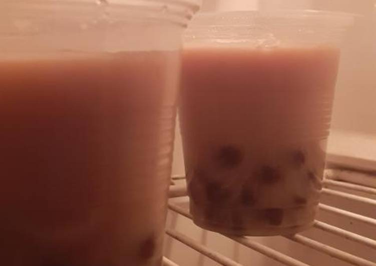 Cara Gampang Membuat Milk Tea Bobba Jelly / Pudding Boba Milk Tea in Cup 🥤, Menggugah Selera