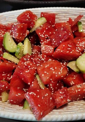 A picture of Watermelon Salad.