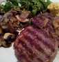 Easy Way Prepare Recipe Ribeye Steak with Onion Gravy, Mushrooms &amp; Fresh Greens that is So Delicious, Perfect}