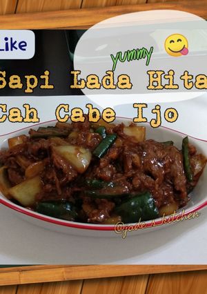 Foto resep Sapi Lada Hitam Cah Cabe Ijo