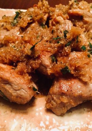 Foto di Spezzetino di vitello con la salsa digestiva di Ravanello bianco, Daikon🇯🇵