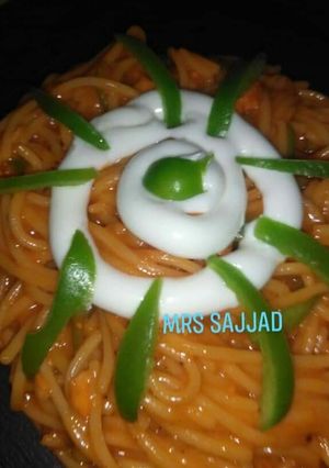 A picture of Spicy Creamy Cheese Chicken Spaghetti Twist.