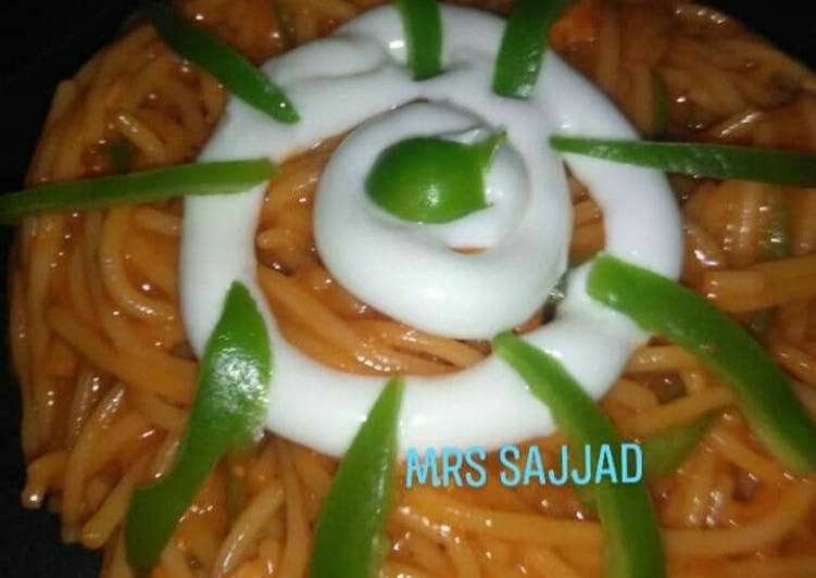 Recipe of Speedy Spicy Creamy Cheese Chicken Spaghetti Twist