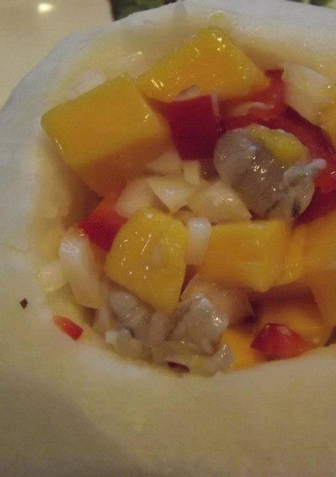 Una foto de Ceviche de Camarón pa güercos agridulce