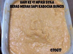 Foto resep Mpasi 7m 4* beras merah sapi kabocha buncis