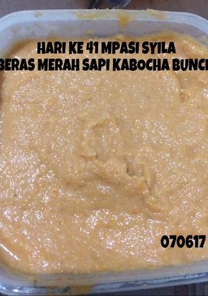 Foto resep Mpasi 7m 4* beras merah sapi kabocha buncis