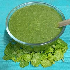 A picture of Herbed 🌿 Pani for Pani Puri --- Pudina / Mint Spicy Water.