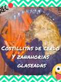 Costillitas de cerdo y zanahorias glaseadas