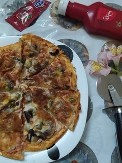 عکسی از دستور 🍕پیتزا مرغ قارچ 🍕