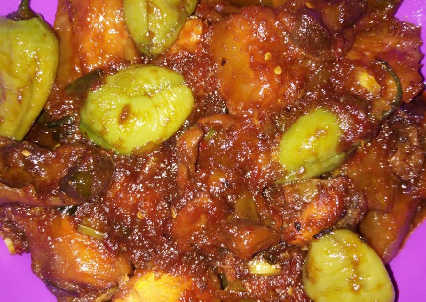 Balado kikil Sapi Ayam Cabe Gendot