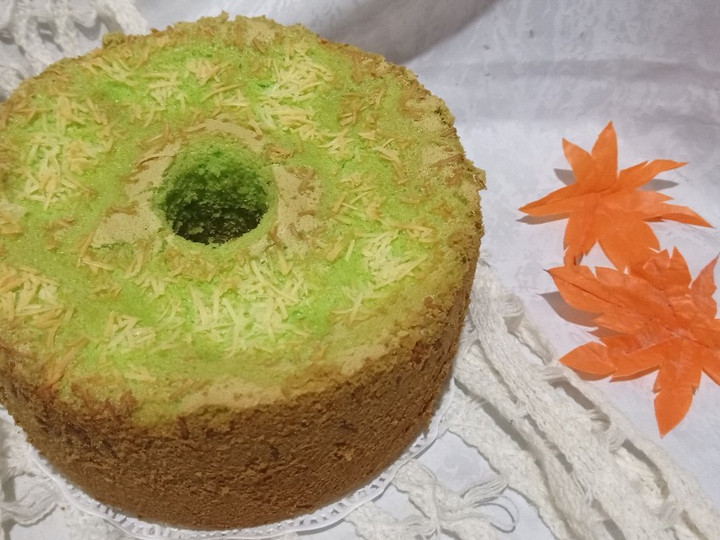 Resep CHIFFON PANDAN -toping keju, Bisa Manjain Lidah