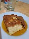 Flan casero con un papá que es un dulce de leche