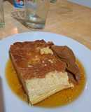 Flan casero con un papá que es un dulce de leche