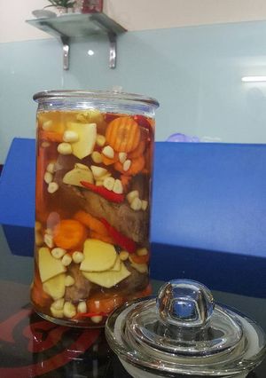 Hình của món Bắp bò ngâm mắm.