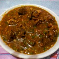 A picture of Golden Ogbono Soup.