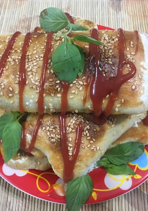 عکسی از دستور ساندويچ مرغ و سبزيجات