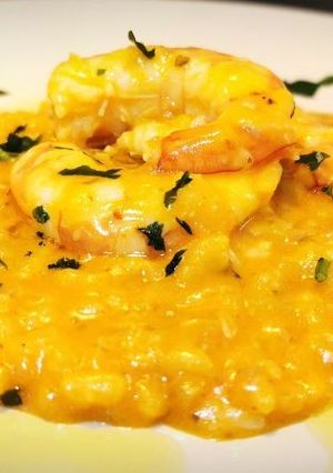 Una foto de Risotto de Gambas al Azafrán