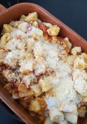 Una foto de Ñoquis con salsa muy livianos