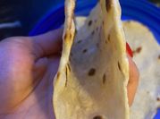 Una foto de masa para tacos harina leudante