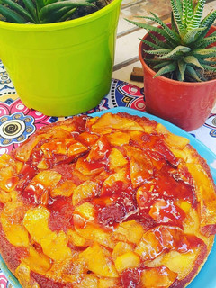Una foto de Torta invertida de manzanas