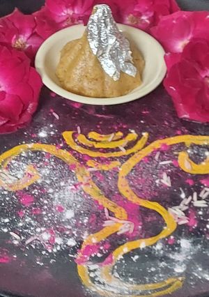 A picture of MILK HALWA- MILK CAKE MODAK.
