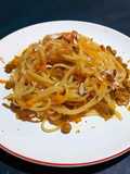 Spaghetti en salsa de naranjas