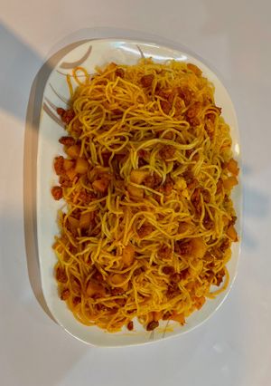 عکسی از دستور ماکارونی با سویا و گوشت