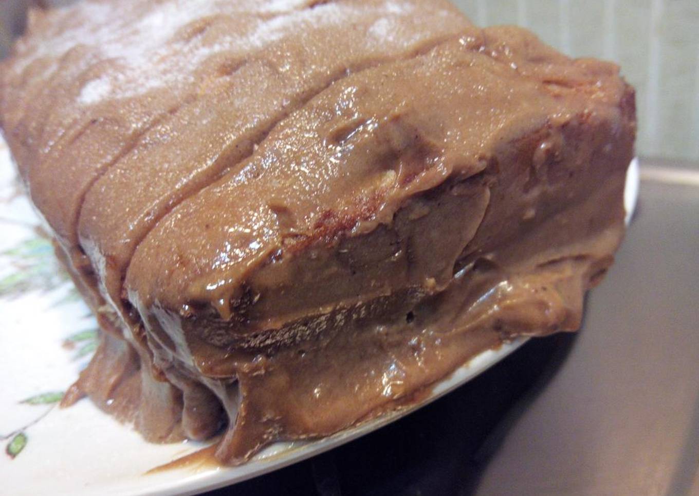 Simple Milkmaid Coffee Cake with Peanut butter mocha frosting