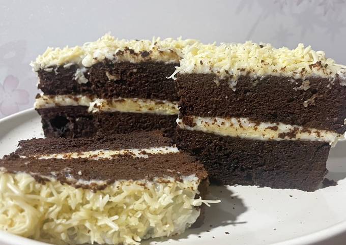 Cara Gampang Membuat Brownies coklat kukus with cream cheese yang Sempurna