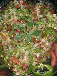 صورة لوصفة بابا غنوج بالخضار 🍆🍅🌶🍋🌿🍜