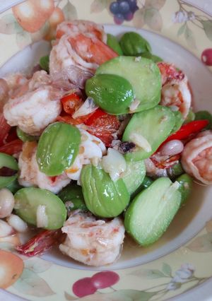 รูปของ สตอ-กุ้ง ผัดพริกสด