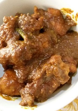 Foto resep Ayam kari bumbu kering pedas