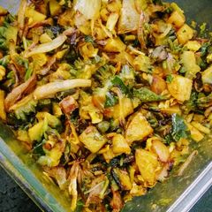 A picture of Karela Aloo With Achari Masala.