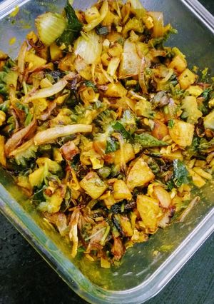 A picture of Karela Aloo With Achari Masala.