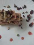 White chocolate cranberry pistachios fudge