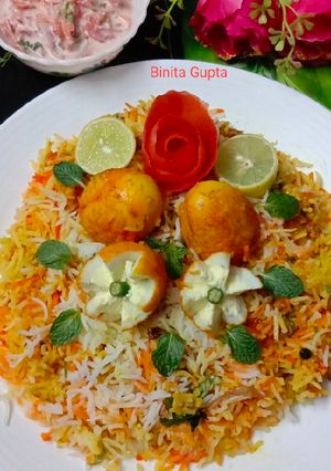 A picture of Egg Biryani.