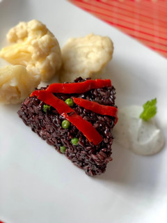 Una foto de Arroz negro prohibido vegano 🌱vegetariana