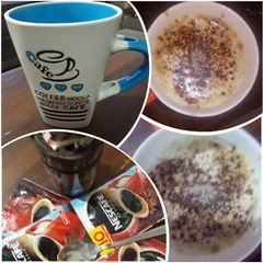 A picture of Hot Coffee with nuts.