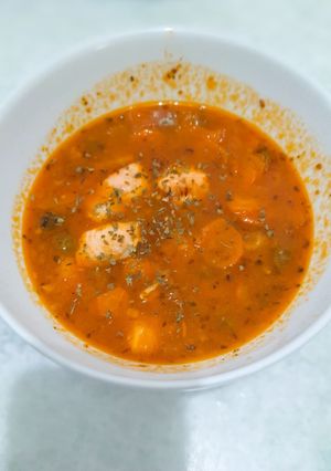 Foto resep Sop Merah Salmon (untuk anak/mpasi)