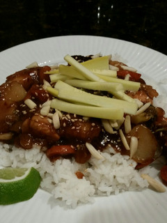 A picture of Brad's sweet and spicy hoisin chicken stir fry.