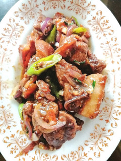 A picture of Pork Binagoongan.
