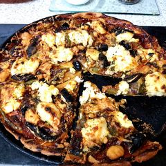 A picture of My BBQ Mushroom 2 Cheese Thin Crust Pizza. 😊.