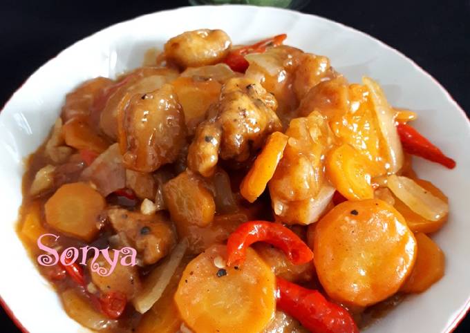 Resep Ayam pedas asem manis Anti Gagal
